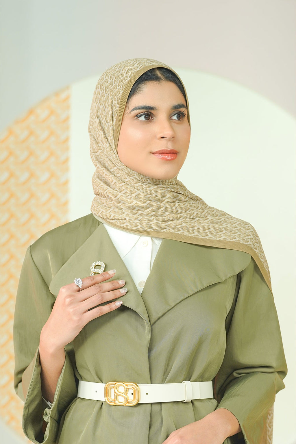 Bimu Piliseli Şal - Olive