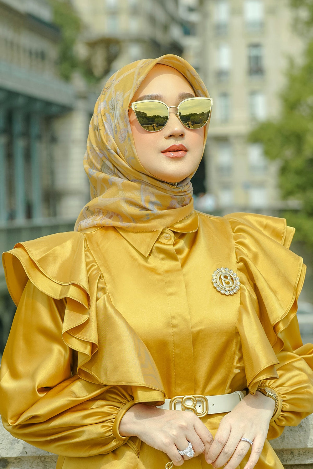 Autograph Kare Eşarp - Jaune