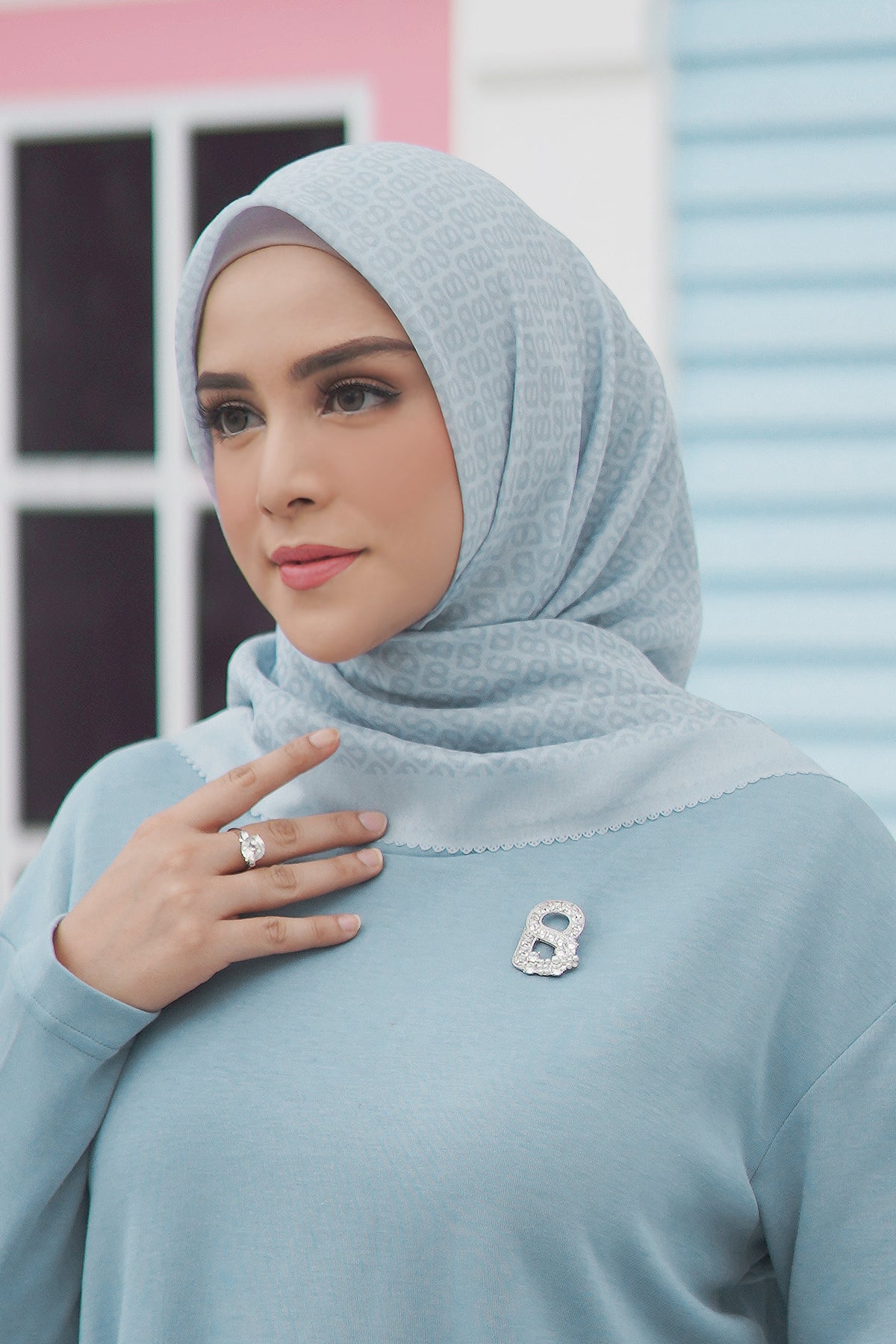 Tapis Saten Şal - Baby Blue