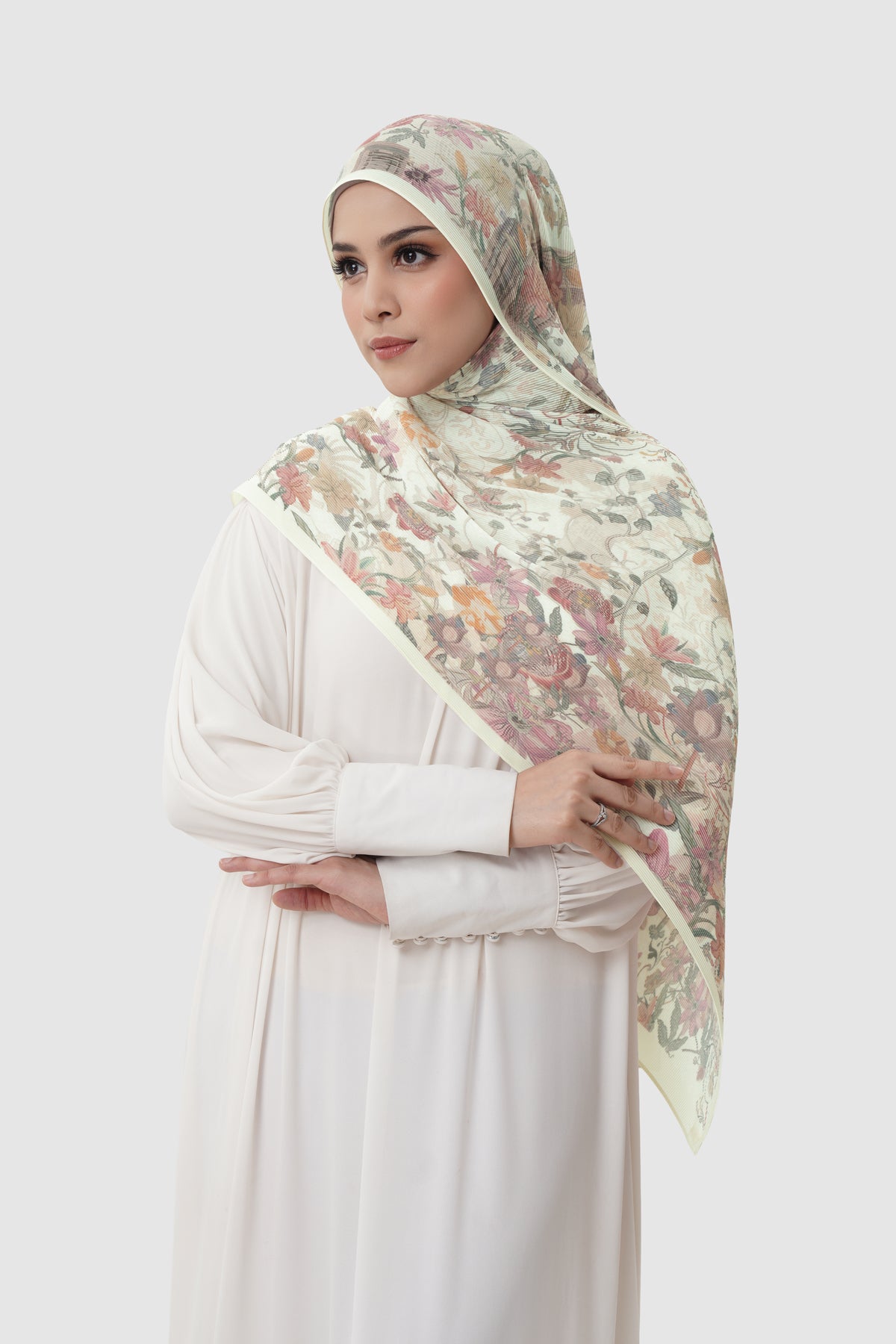 Dubai Piliseli Şal - Ivory
