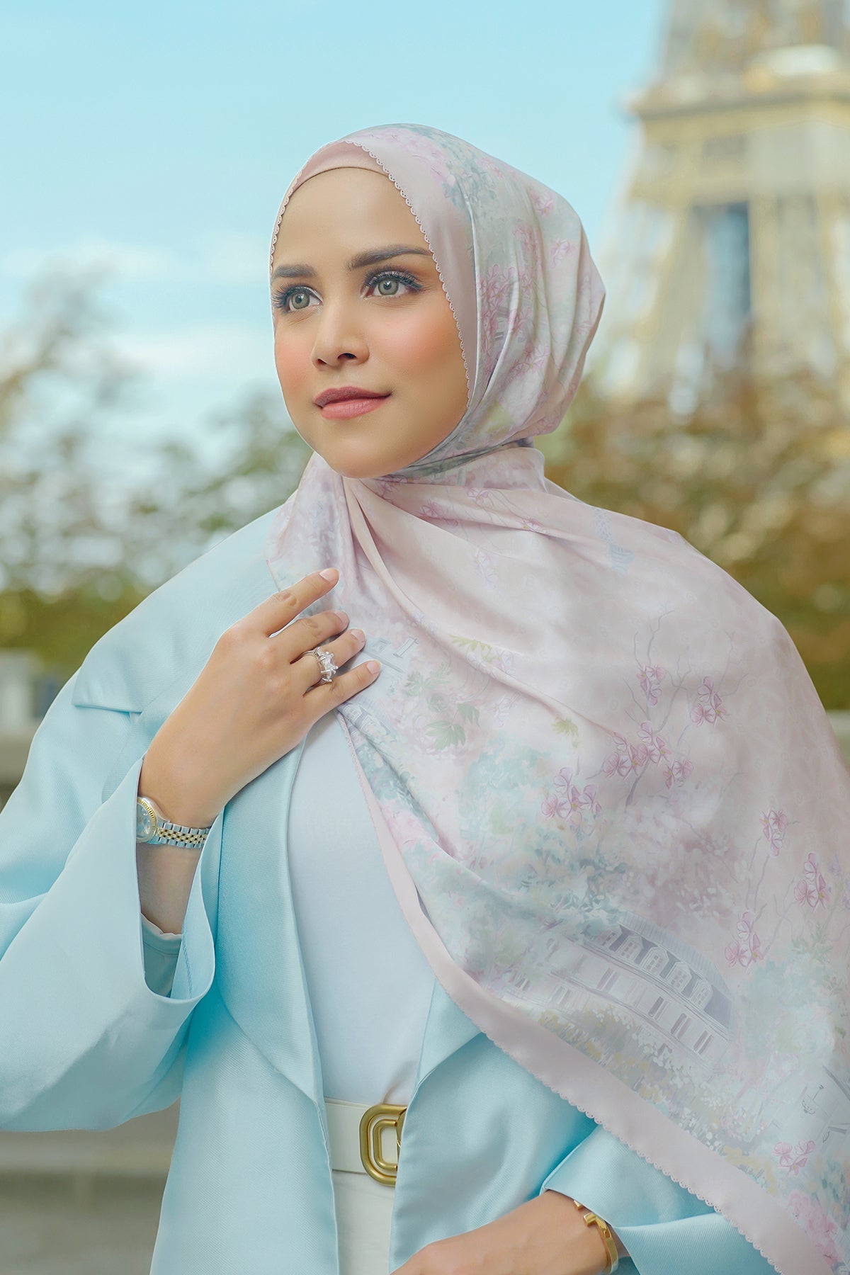 Parisian Satin Shawl - Fleur