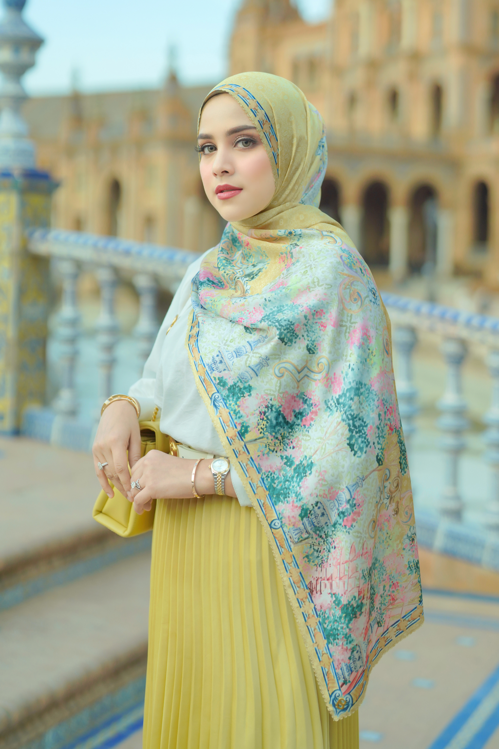 Sevilla Saten Şal - Amarilla