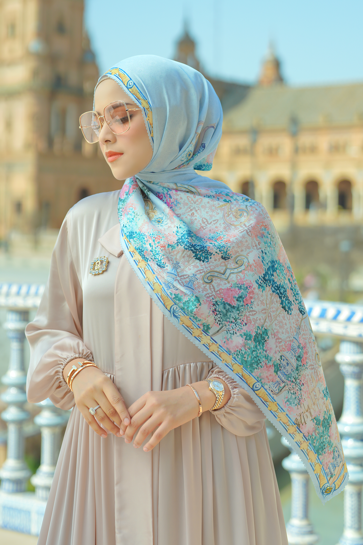 Sevilla Saten Şal - Cielo