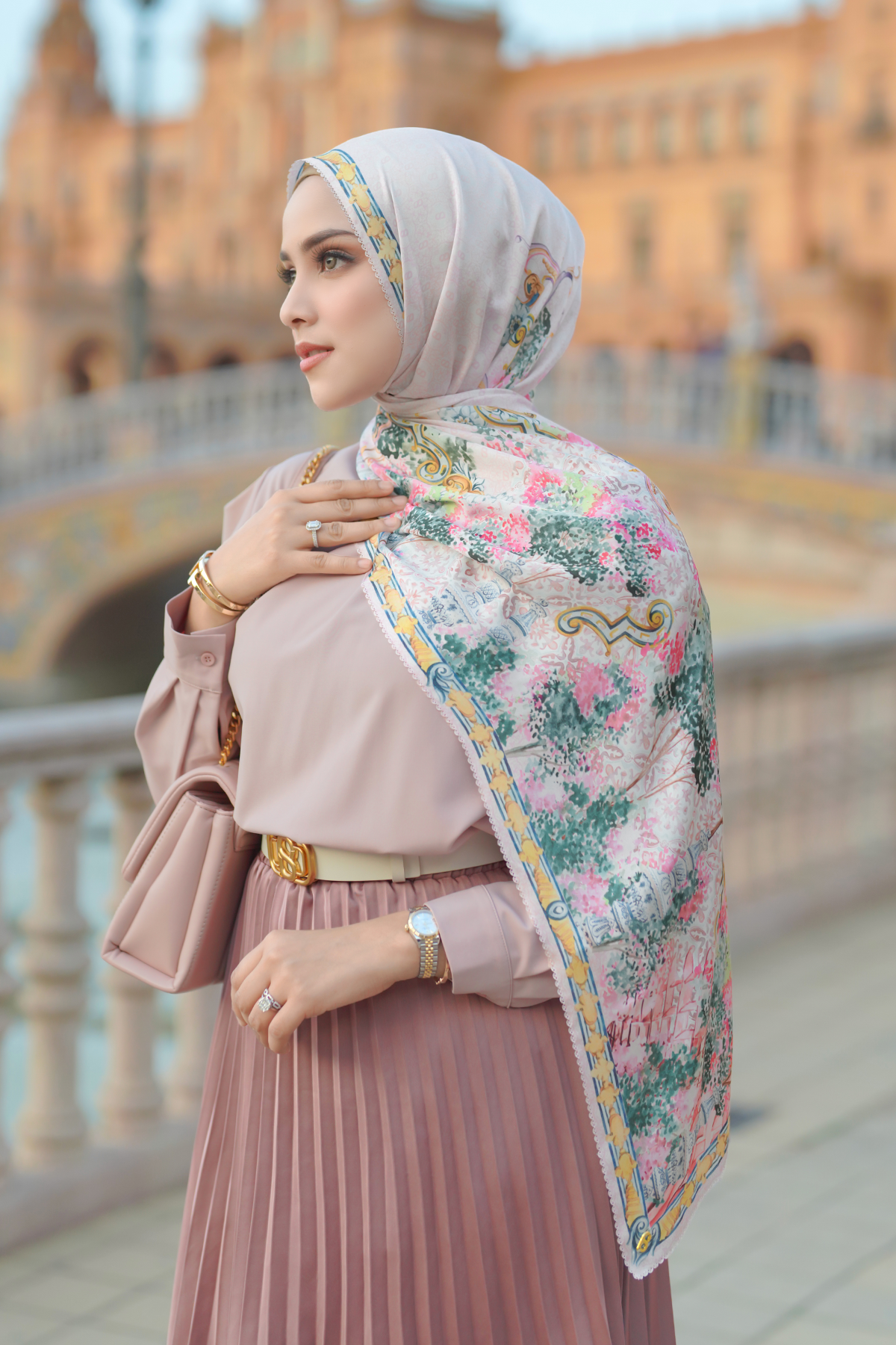 Sevilla Saten Şal - Florecer