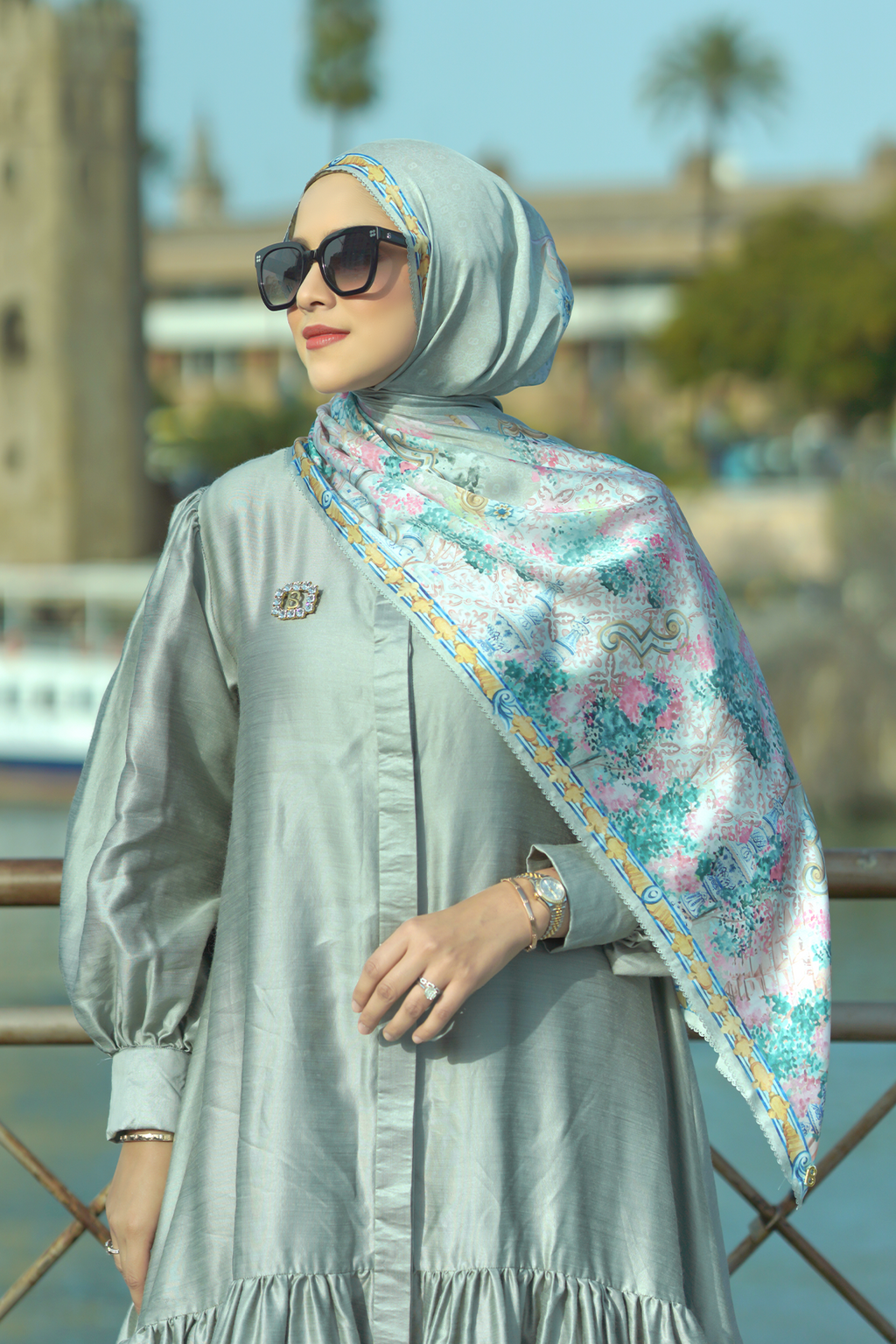 Sevilla Saten Şal - Verde