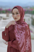Wave Saten Şal - Maroon
